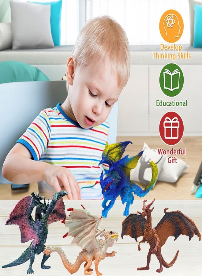 Mallexo مجموعة ألعاب ديناصورات تنانين طائرة واقعية من ماليكسو للأطفال من عمر 3 سنوات فما فوق | حجم كبير، 12 قطعة، ألعاب ديناصورات جذابة متعددة الألوان، هدية عيد ميلاد للأولاد والبنات، منتج تعليمي وديكور للأطفال (Dragon12) - Image 5